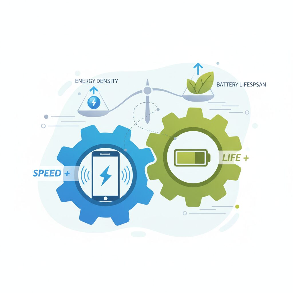 The Trade-Off Between Energy Density and Battery Lifespan のイメージ