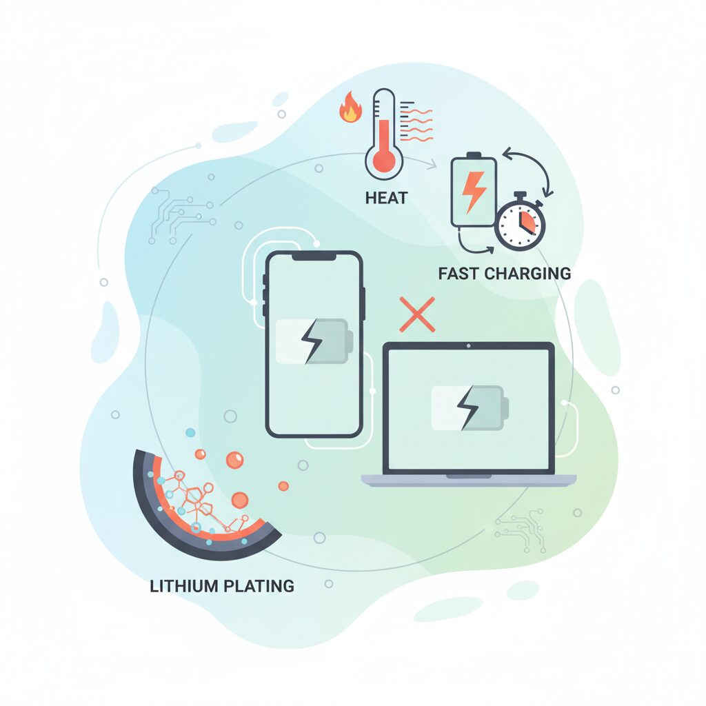 Heat, Fast Charging, and the Risk of Lithium Plating のイメージ
