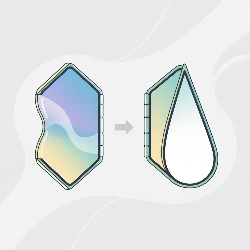 Crease Evolution: How Hinge Path Design Reduces Visual Distortion のイメージ