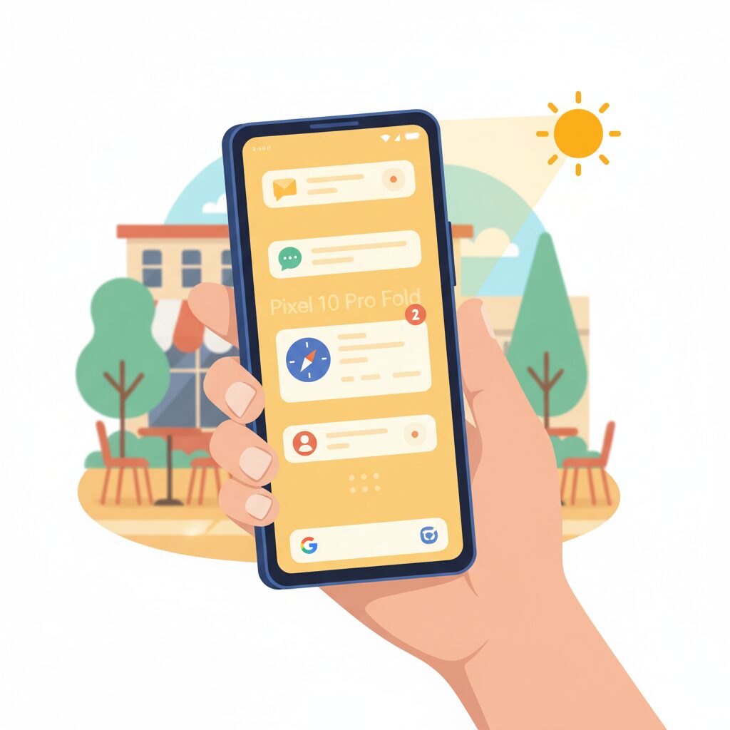 Cover Screen Display Technology and Outdoor Visibility Performance のイメージ
