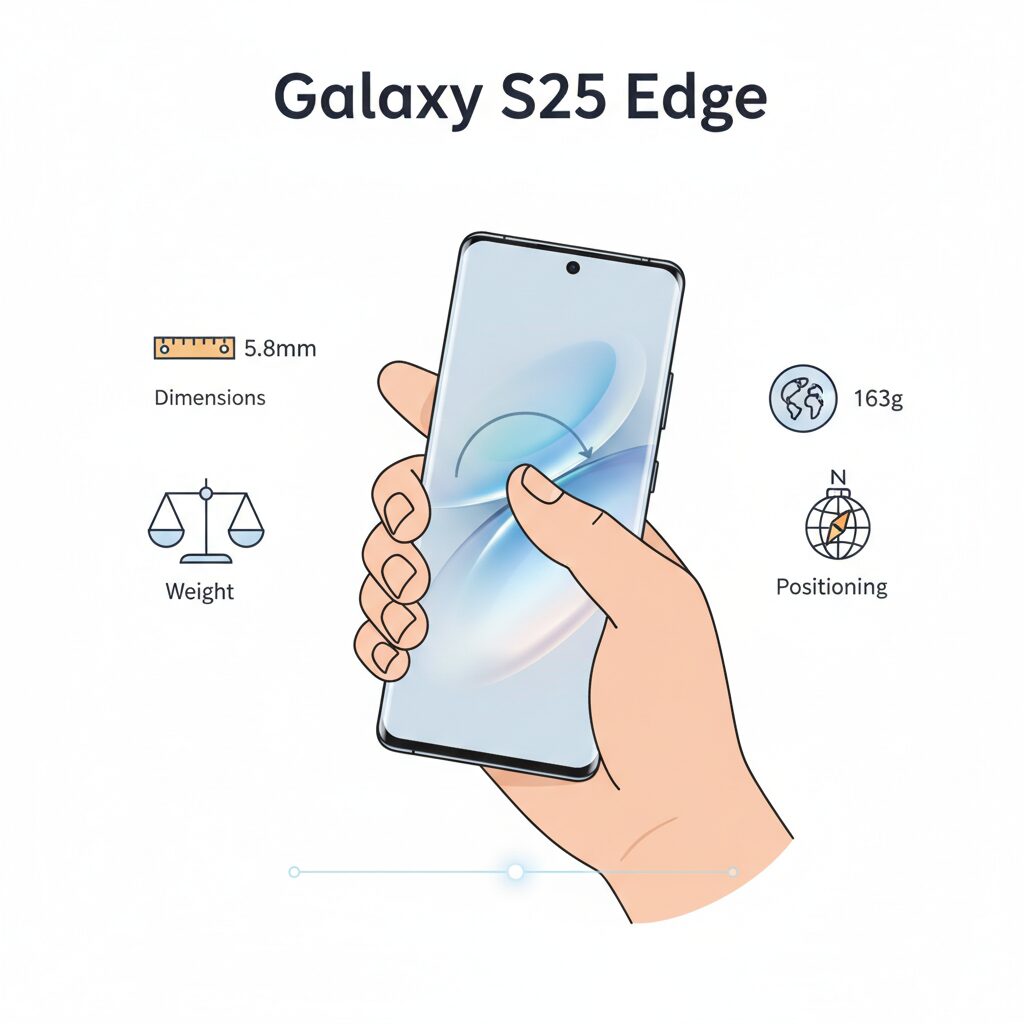 Galaxy S25 Edge at a Glance: Dimensions, Weight, and Positioning のイメージ