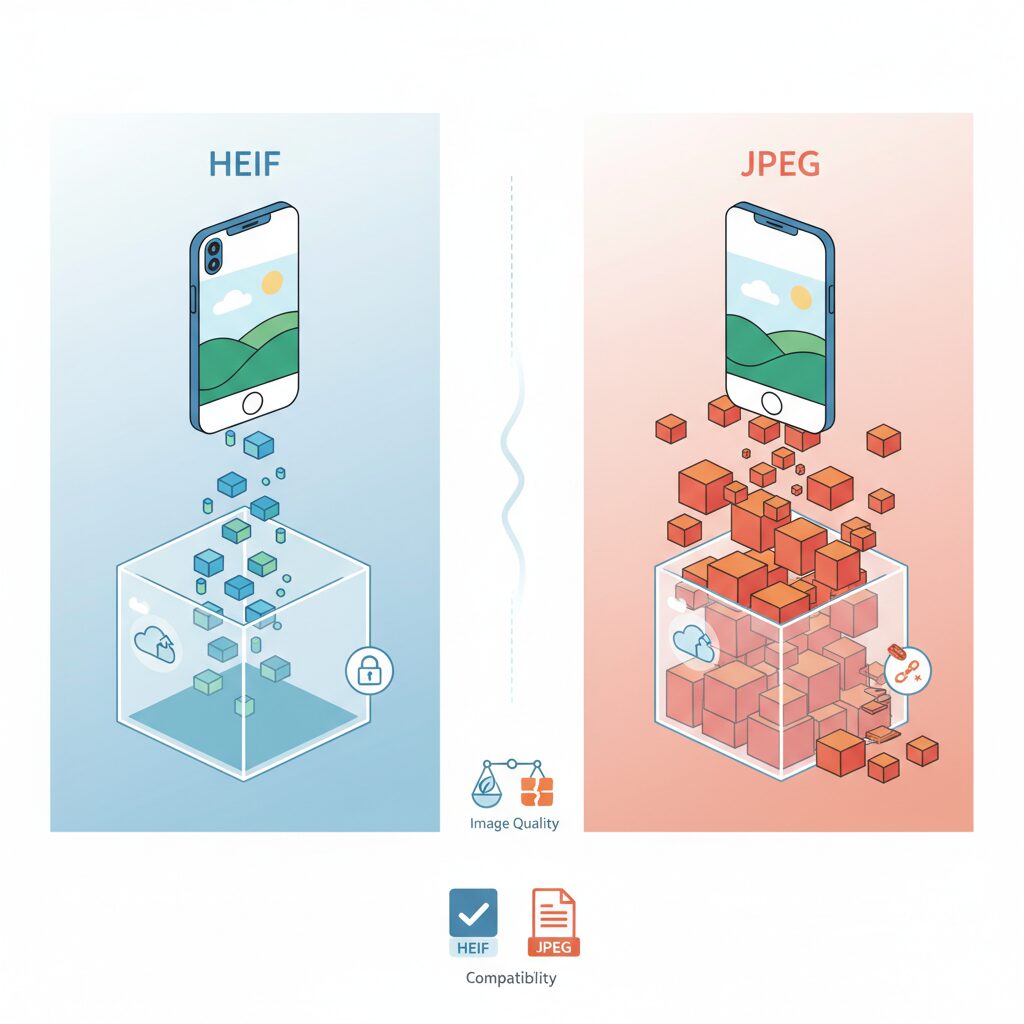 HEIF vs JPEG: Storage Efficiency, Image Quality, and Compatibility のイメージ