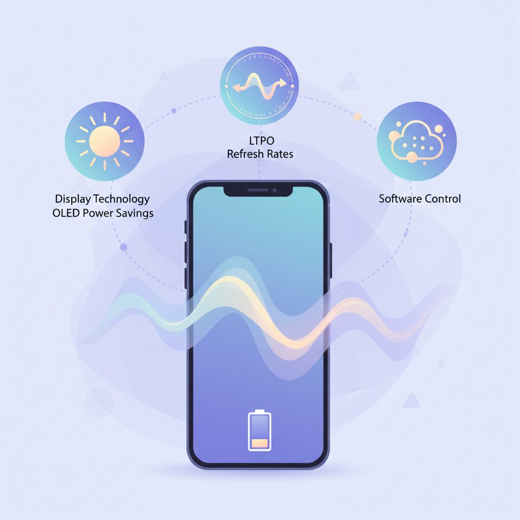 Display Technology, LTPO Refresh Rates, and OLED Power Savings のイメージ