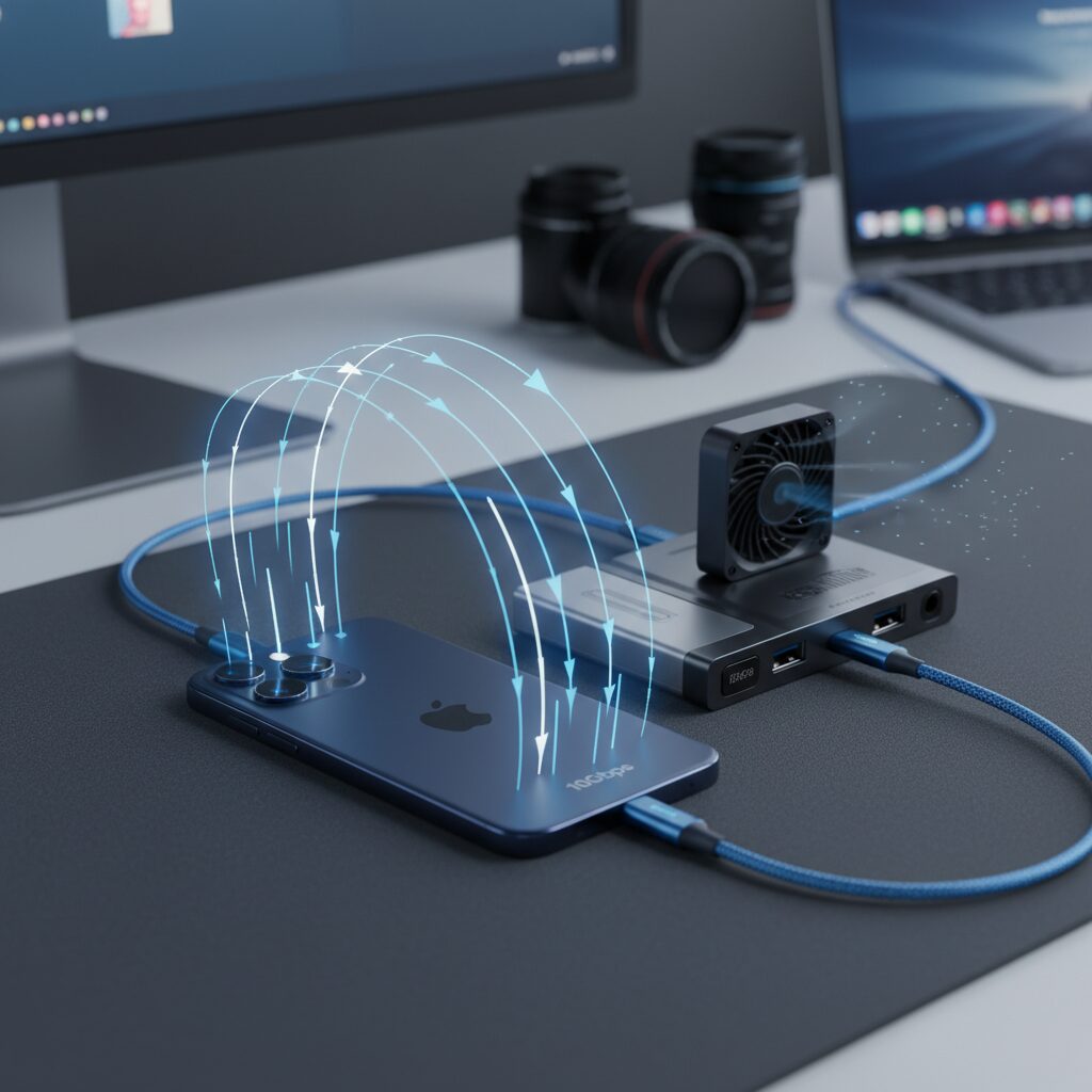 USB 3.2 Gen 2 on iPhone 17 Pro: What 10Gbps Really Means のイメージ