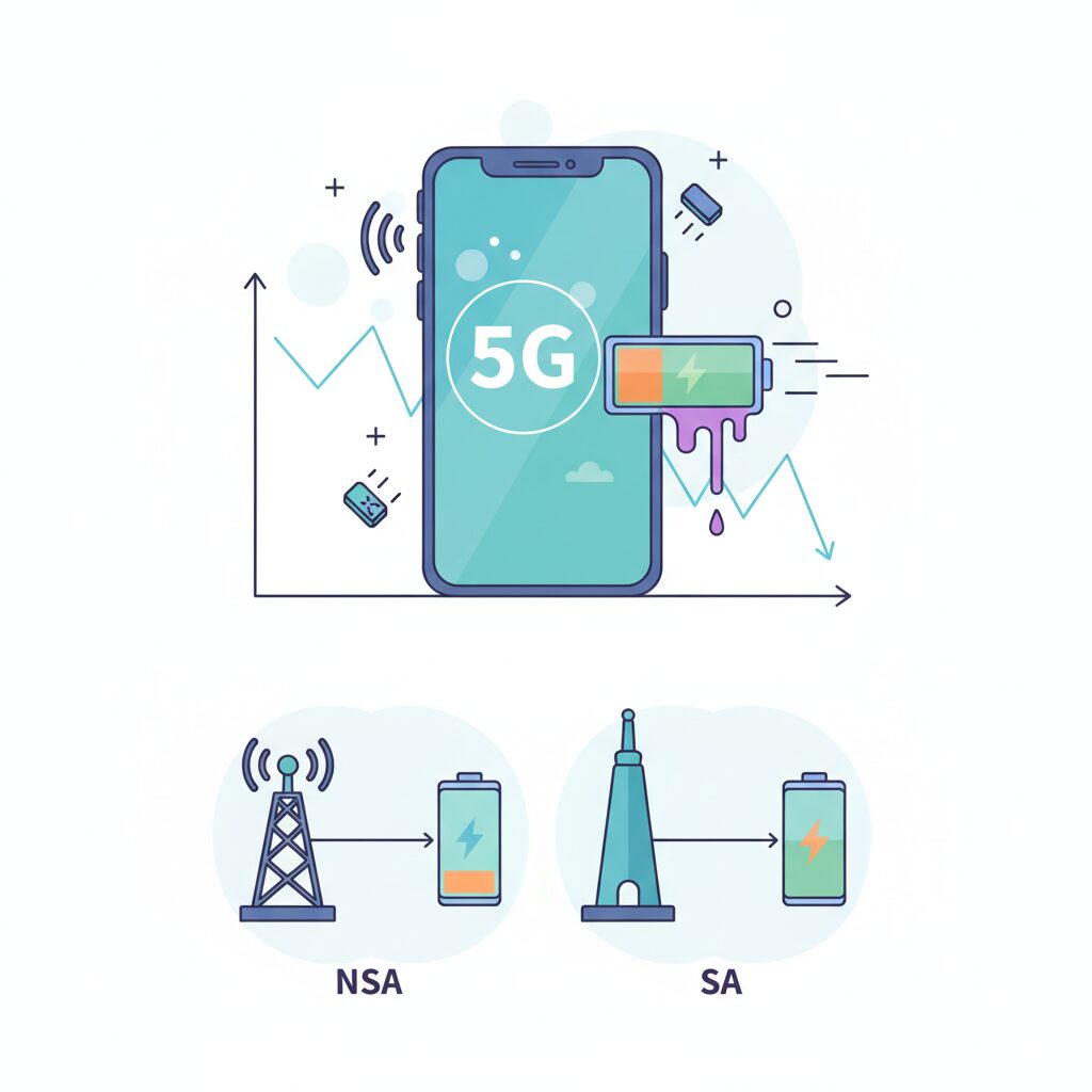 NSA vs SA: How Network Architecture Impacts Battery Life のイメージ