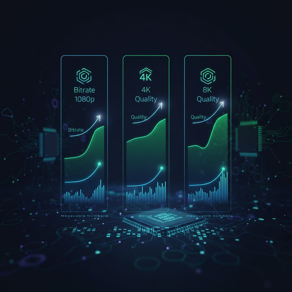 Bitrate and Quality Benchmarks: 1080p, 4K, and 8K in Measurable Numbers のイメージ