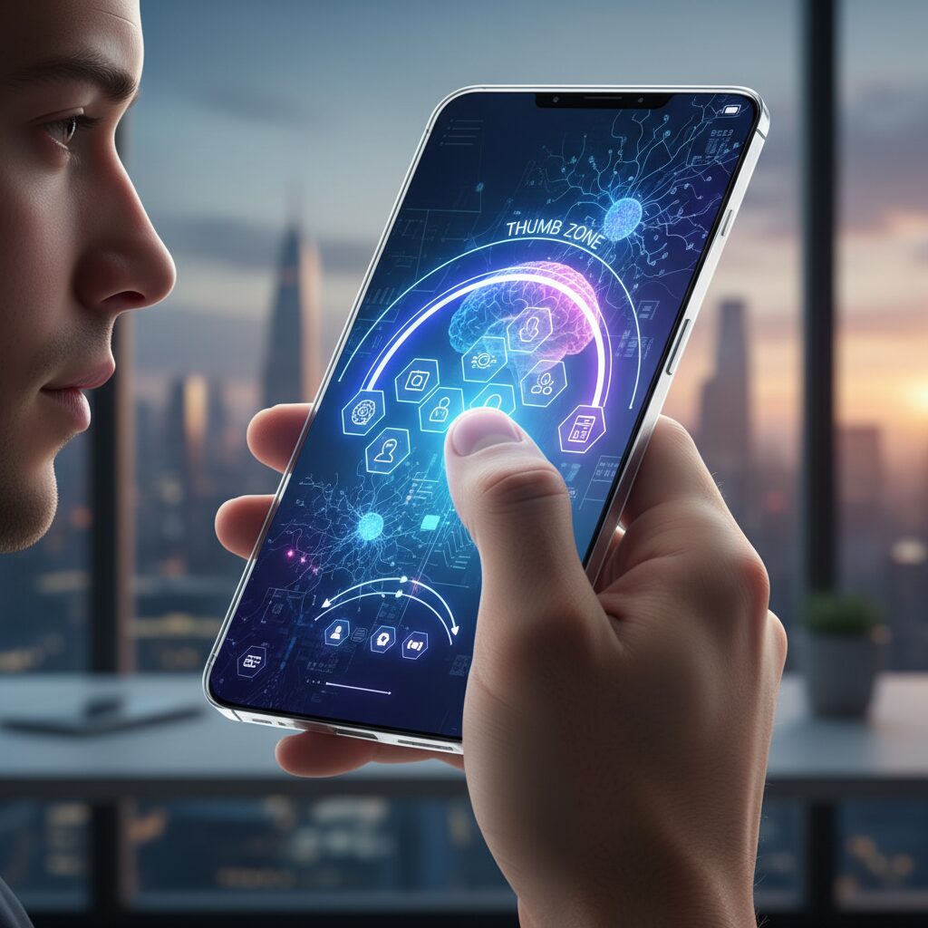 The Science of the Thumb Zone: Ergonomics, Screen Size, and One-Handed Reality のイメージ