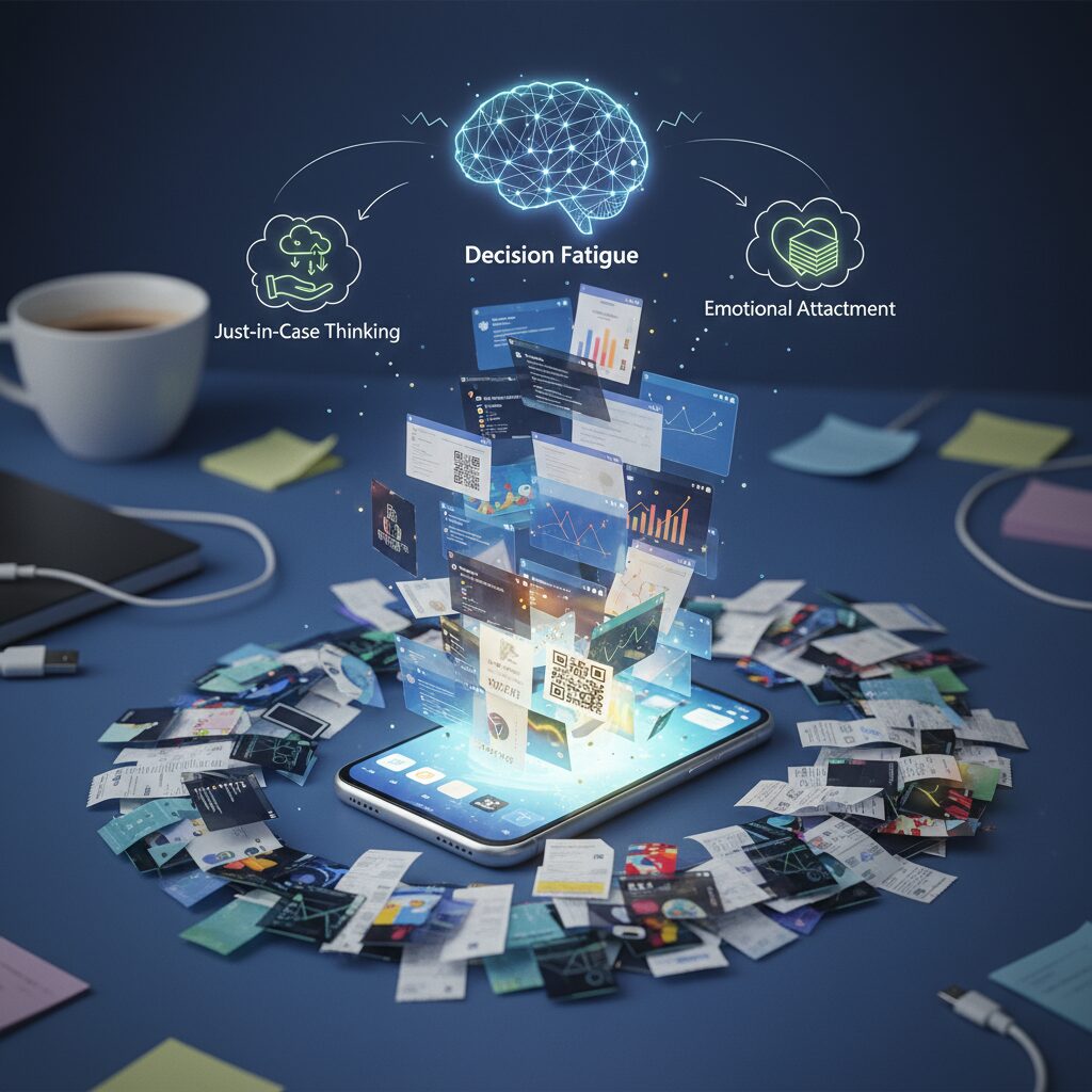 The Psychology of Digital Hoarding: Just-in-Case Thinking, Decision Fatigue, and Emotional Attachment のイメージ