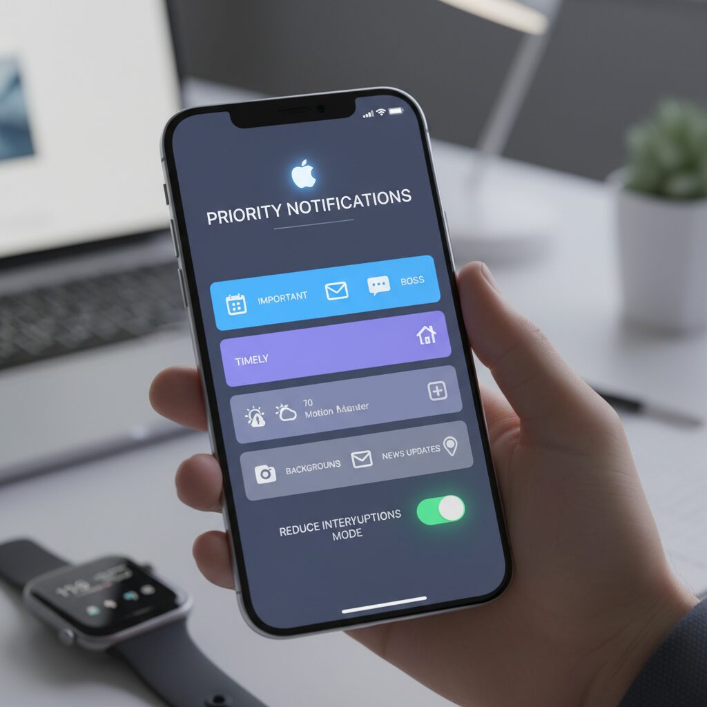Apple Intelligence in iOS 19: Priority Notifications and Reduce Interruptions のイメージ