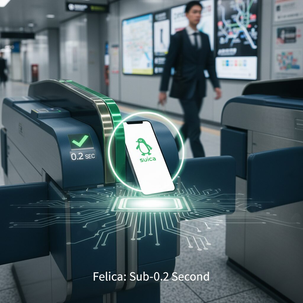 Why FeliCa Wins: The 0.2-Second Processing Advantage Over Standard NFC のイメージ